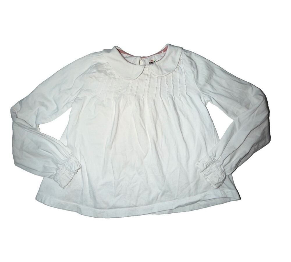 Mini Boden Girl’s White Long Sleeve Peasant Blouse Top 8 9 Years